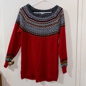 Small Red Patterned Sweater